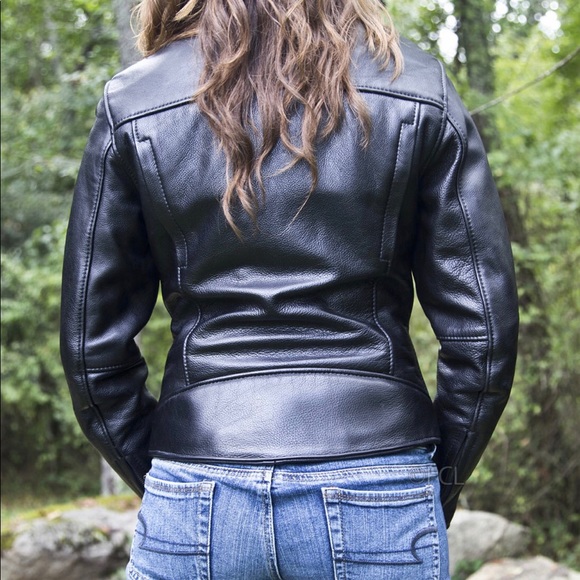 Fox Creek Leather Motorcycle Moto Biker Jacket - Picture 4 of 11